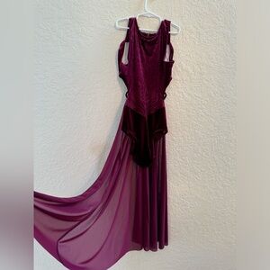 Weissman lyrical ballet dance costume size small adult burgundy